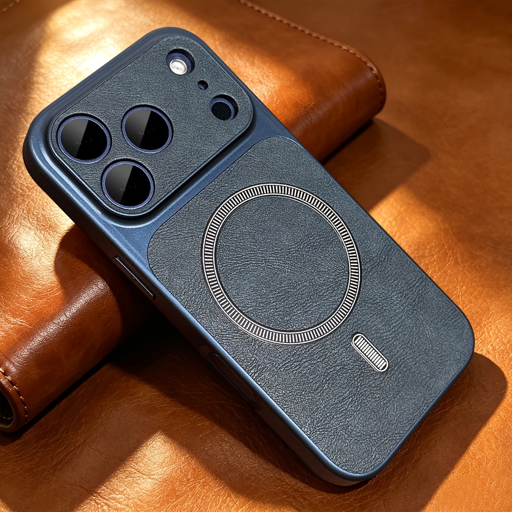 TEMU Étui de téléphone : Étui de luxe rétro en simili-cuir de avec chargement fil magnétique pour iPhone 13 17 18 Pro Max Promax 18promax 18pro, étui