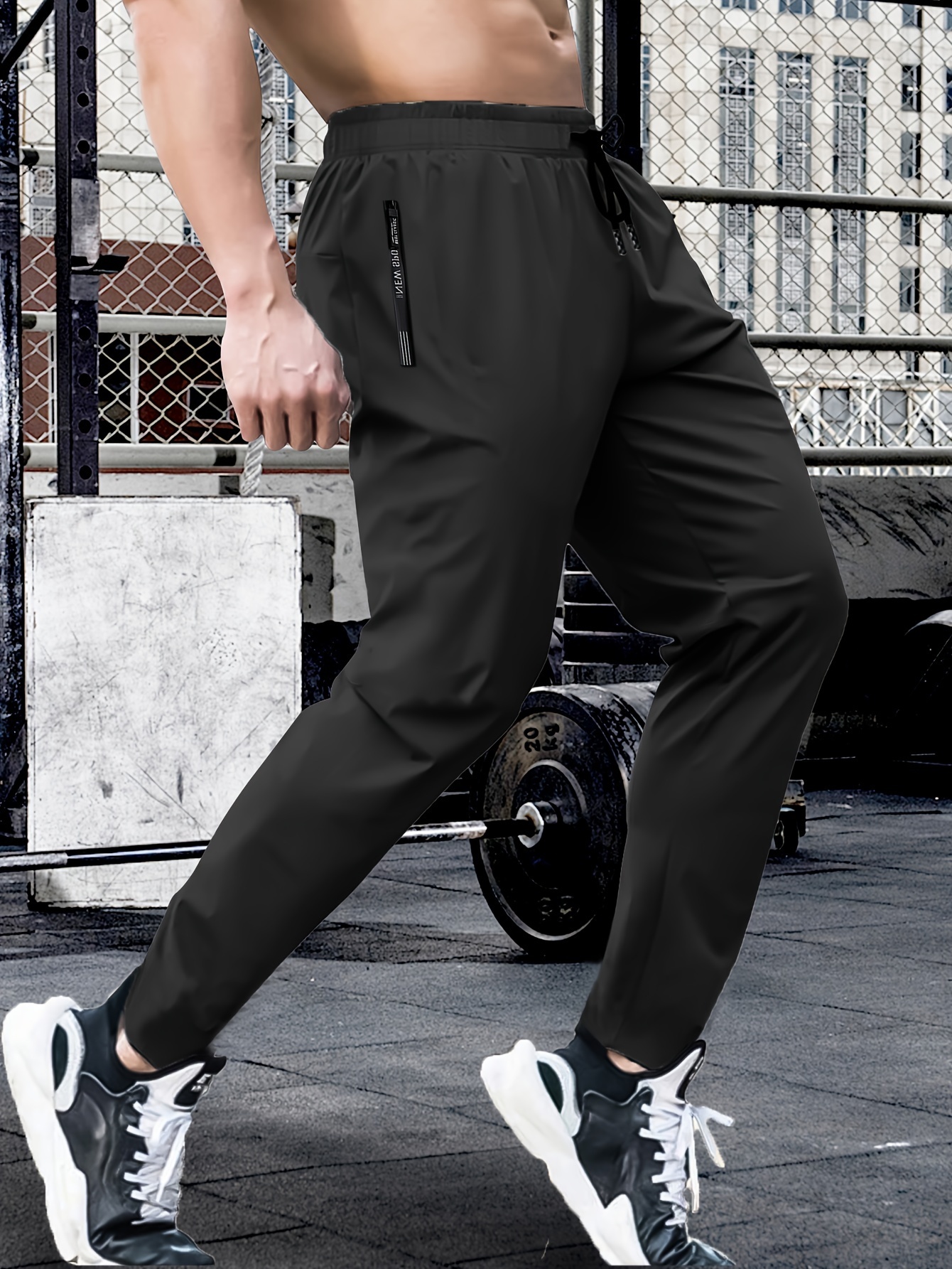 men's reflective print cropped pants polyamide 80% elastane