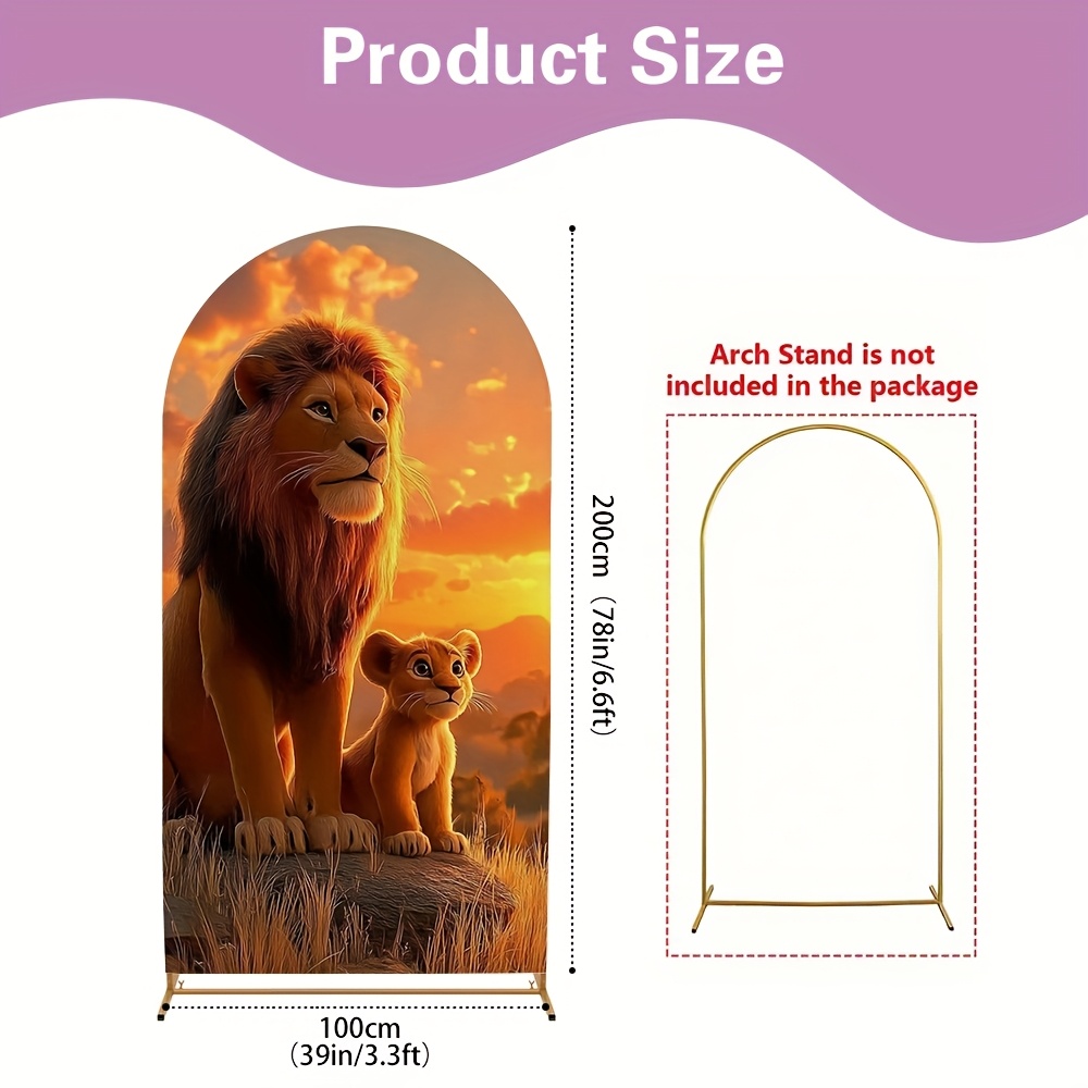 TEMU 2d Flat, 2d Flat Banner 1pc, Classic Arched Backdrop Cover Sunset Pride Digital Printed Polyester Reunion Ideal For Birthdays Parties And Photo