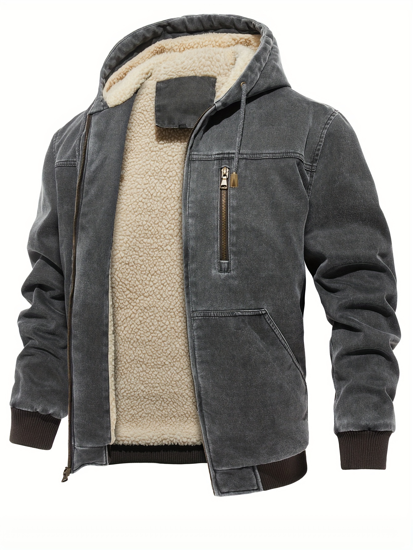 heren softshell jack met capuchon, herfst winter bovenkleding met zakken, trendy item 2