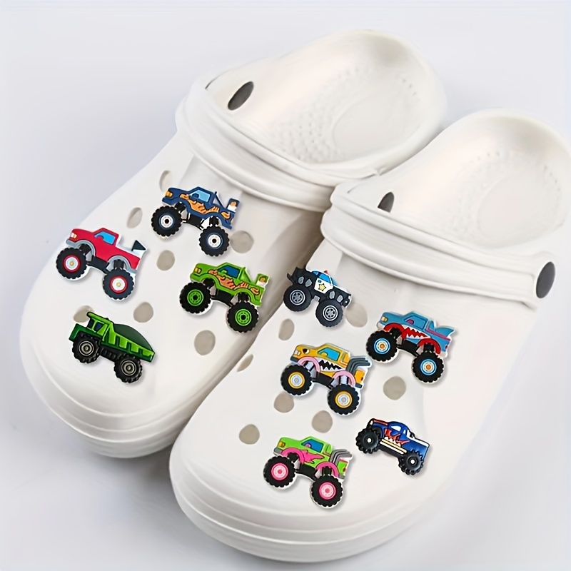 

18-piece Cute Truck Series Shoe Charms Set - Detachable, Durable Cartoon Patterns For All Occasions