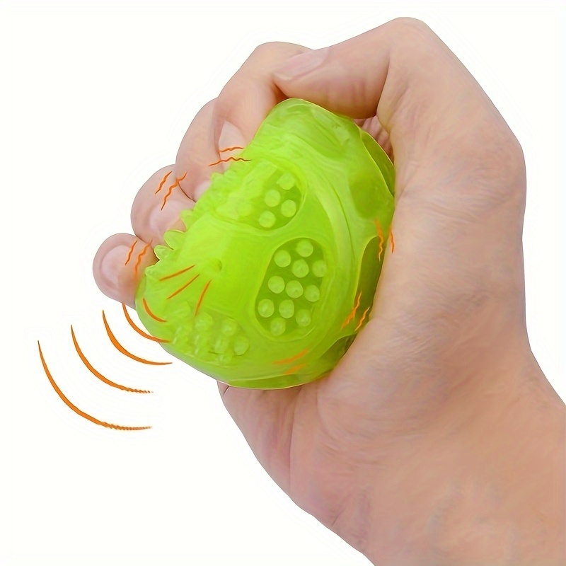 

1pc -the-dark Squeaky Dog Ball - 2. Bouncy Rubber Toy For Puppies, Interactive With Sound, Rubber, Green Fluorescent Design For Fun, Puppy Entertainment | Toy | Dog Toy, Puppy Toys