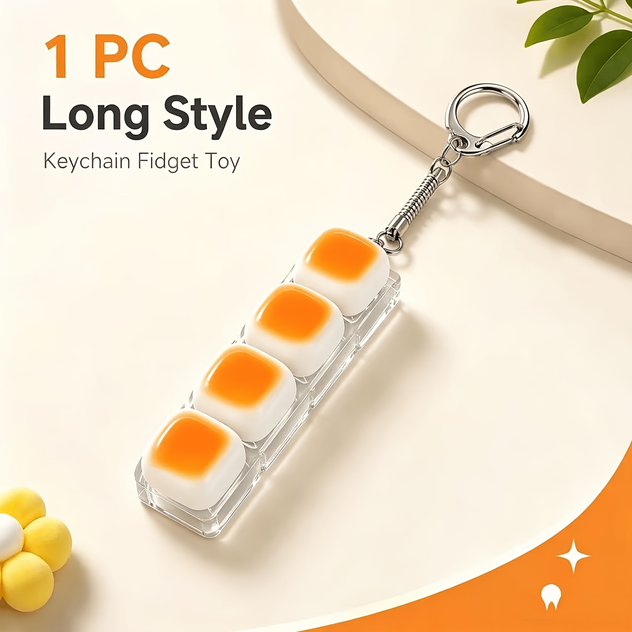 TEMU Porte-clés jouet pour le bout des doigts de clavier à quatre touches, 1 pièce, jouet sensoriel portable et cliquable, mini jouet mécanique de de