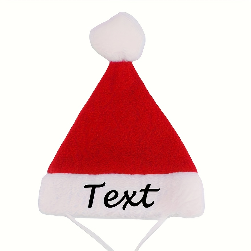 TEMU [customized] Customizable Dog Christmas Hats - Pet Personalized Red Santa Hats Holiday Parties & Festive Events Christmas Cat Accessories