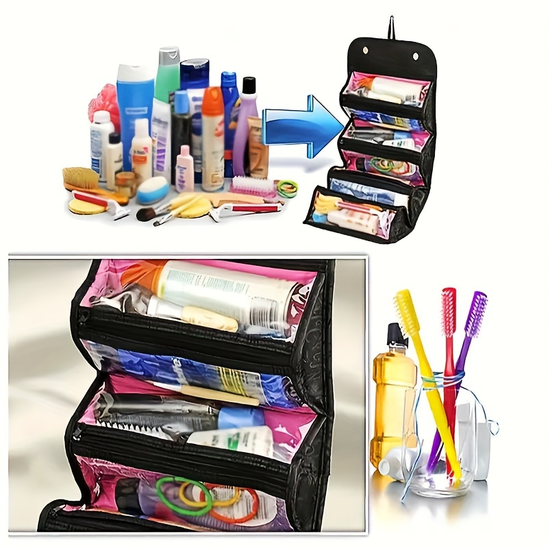 hanging large capacity four layer travel bag toiletry bag jewelry bag makeup bag storage bag details 4