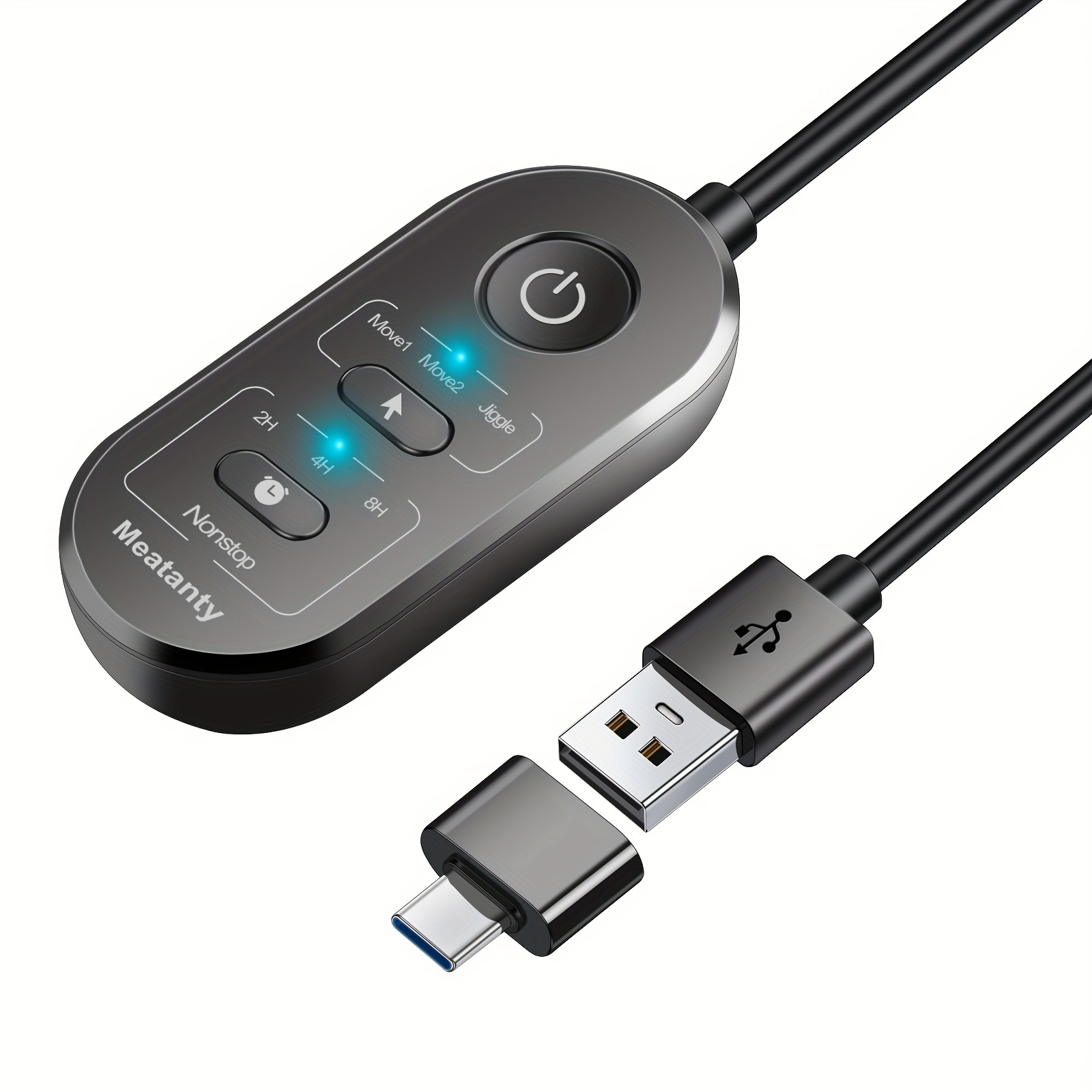 

100% Undetectable Usb Mouse Jiggler With Timer, Random Movement, Automatic Mouse Mover With Button , Driver-free, Plug-and-play Pc