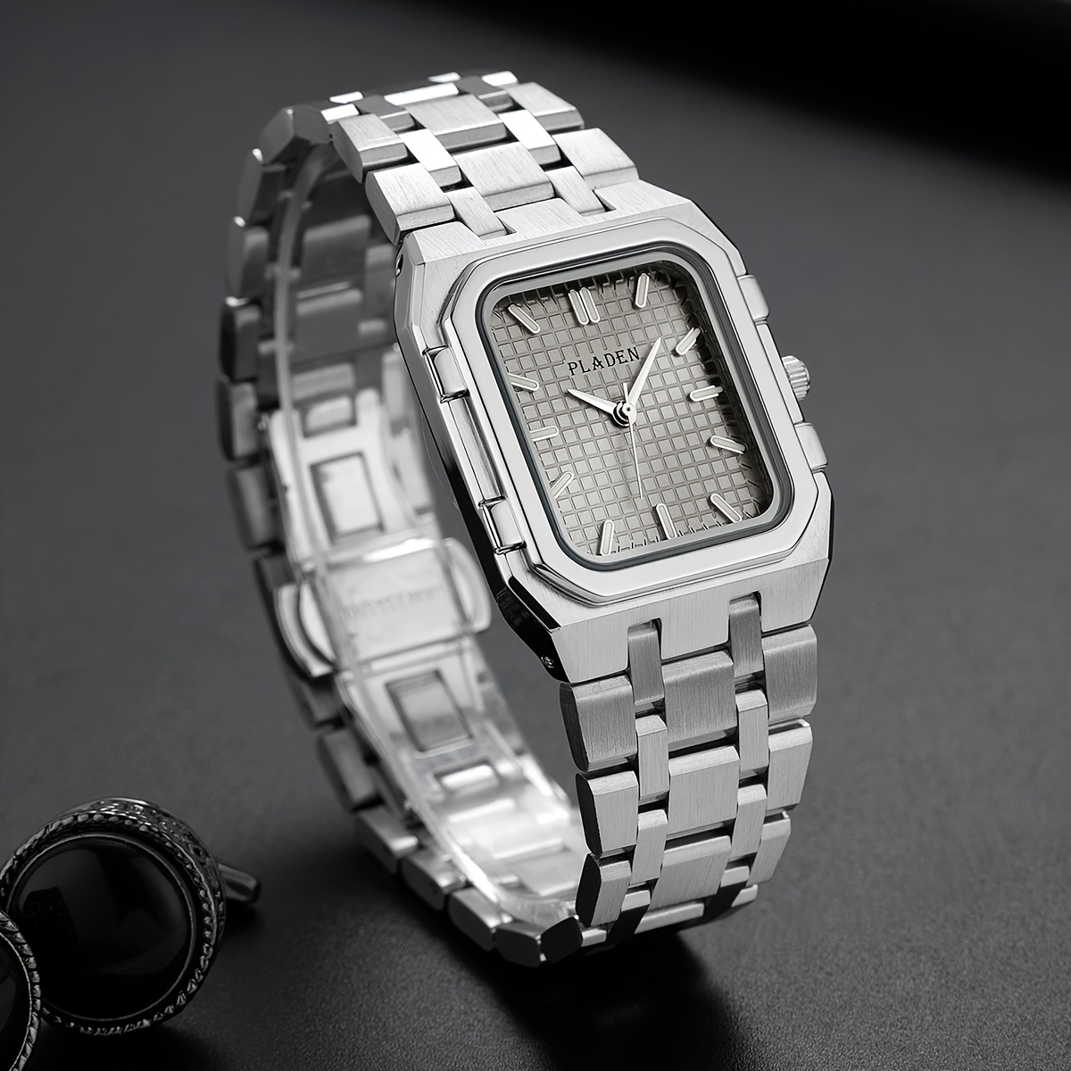 PLADEN Minimalist Luxury Square Stainless Steel Men'S Watch Trendy High-Quality Wristwatch Women