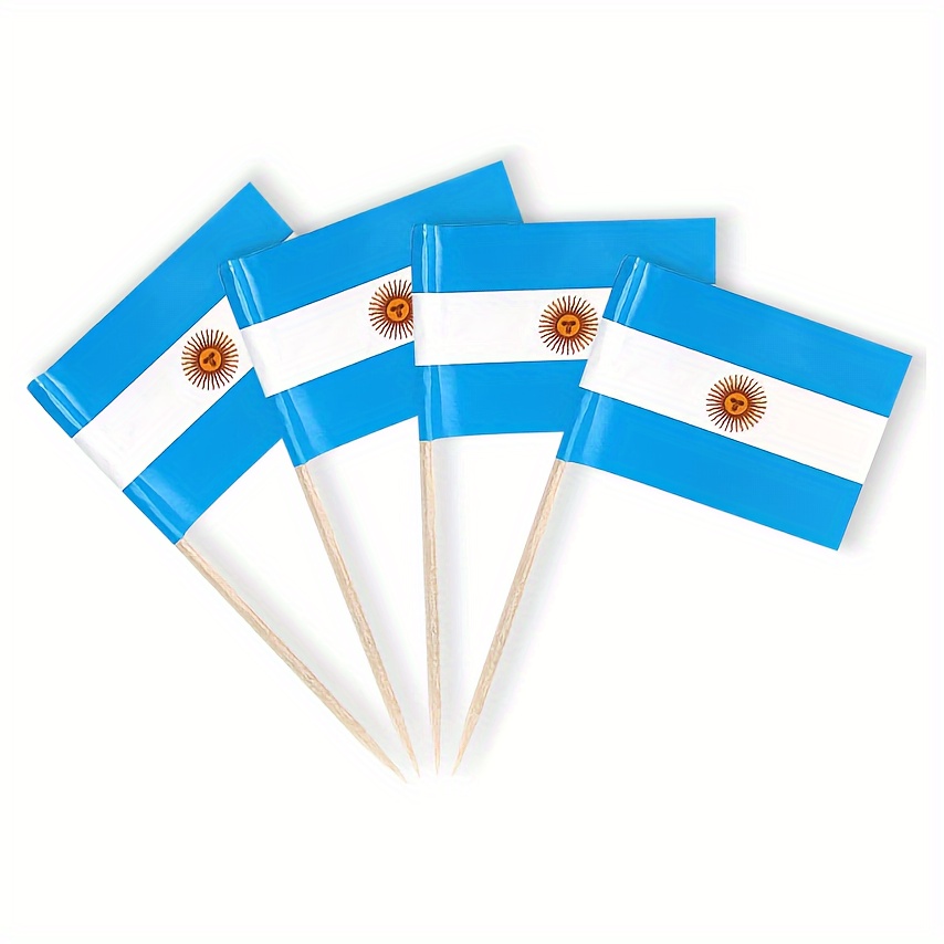 

100pcs Argentina Flag Flags, Mini Flag Food Labels, Suitable For Party Buffet Cake Decorations, Bbq Appetizer Labels, Birthday Event Decorations, Halloween Christmas Decoration Supplies