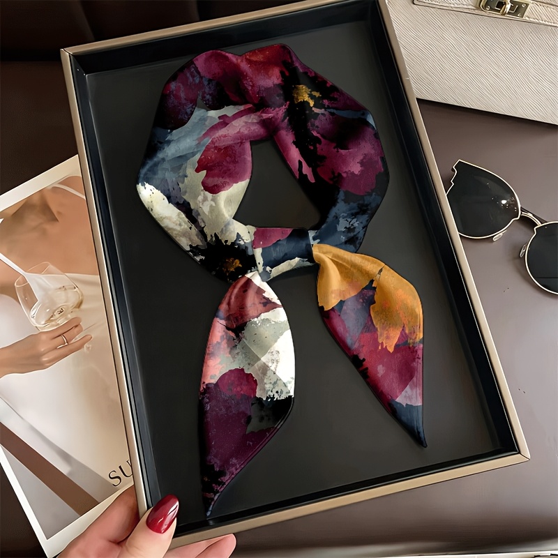 Pañuelo 2D, pañuelo con pintura al óleo 2D, pañuelo de de /otoño para mujer, pieza única, 2D: retailer-supplied image