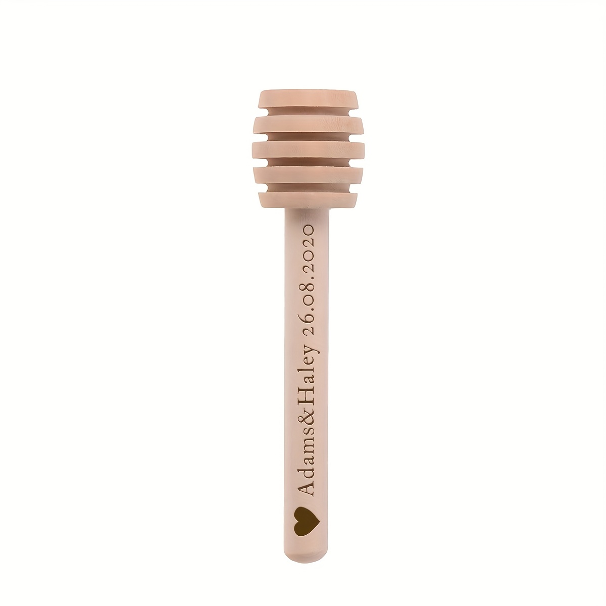 E-shop Personalisiertes 24-teiliges Mini-Honiglöffel-Set aus Holz mit gravierten Honigstäbchen, als Gastgeschenke für Hochzeiten, mit Bienen,
