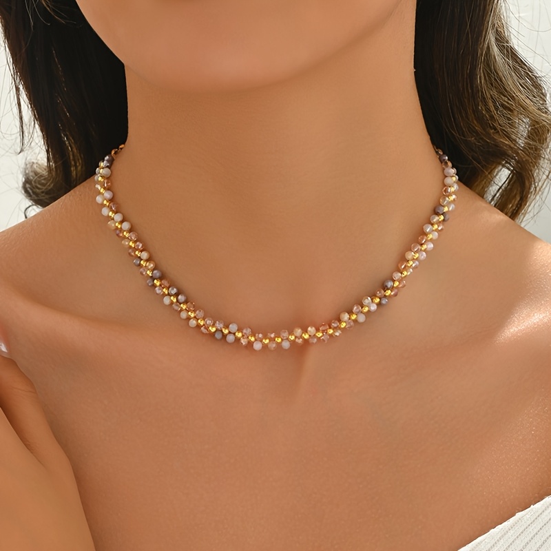 Boho Golden Layered Bead Necklace for Women