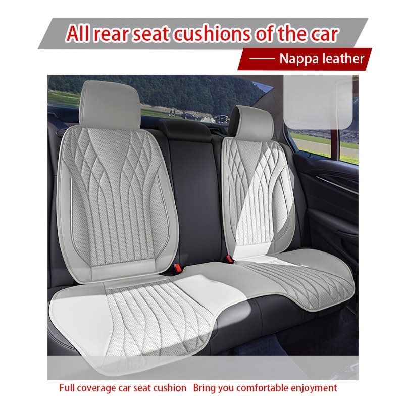 TEMU 3pcs Luxury Universal Rear Car Seat Cushions, Comfortable, Breathable, And Wear-resistant, Suitable For , Fits Seats , , Fine Texture, Easy To