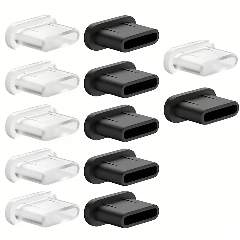 TEMU Set da 12 tappi antipolvere per porta di ricarica di tipo C - Protezioni USB-C per telefoni e tablet, disponibili in e , con copertura morbida e