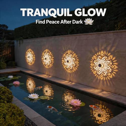 lot de 4 appliques murales à projection solaire, décoratives pour une ambiance festive, chargement solaire automatique, activation au , convient pour les cours, les escaliers, les décorations de fêtes et de fêtes