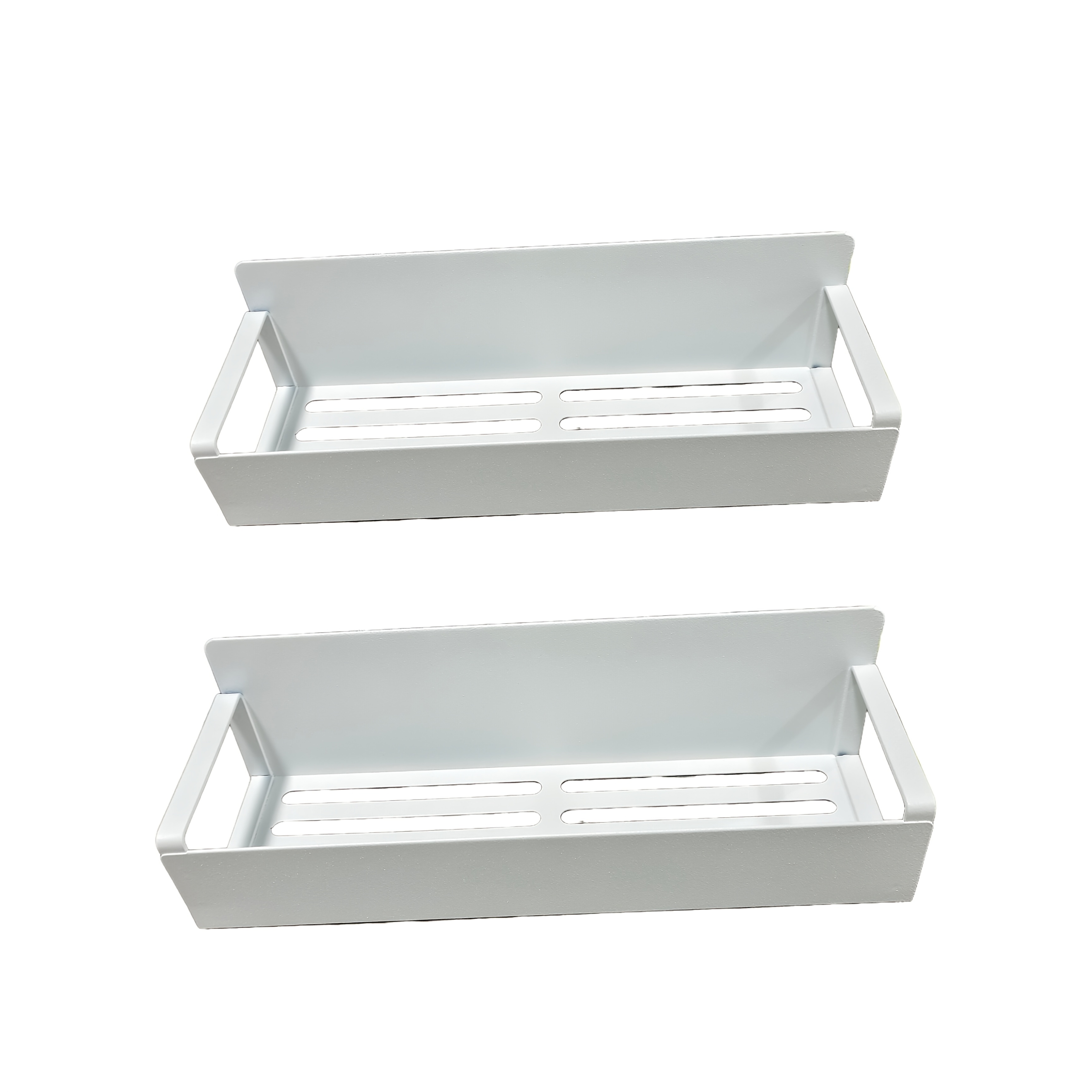 2 White Magnetic Side Storage Rack Set, Suitable For Refrigerators And Washing Machines, No Drilling Installation Required, Wall-mounted Spice Rack, , Practical Shelf, Floating Shelves