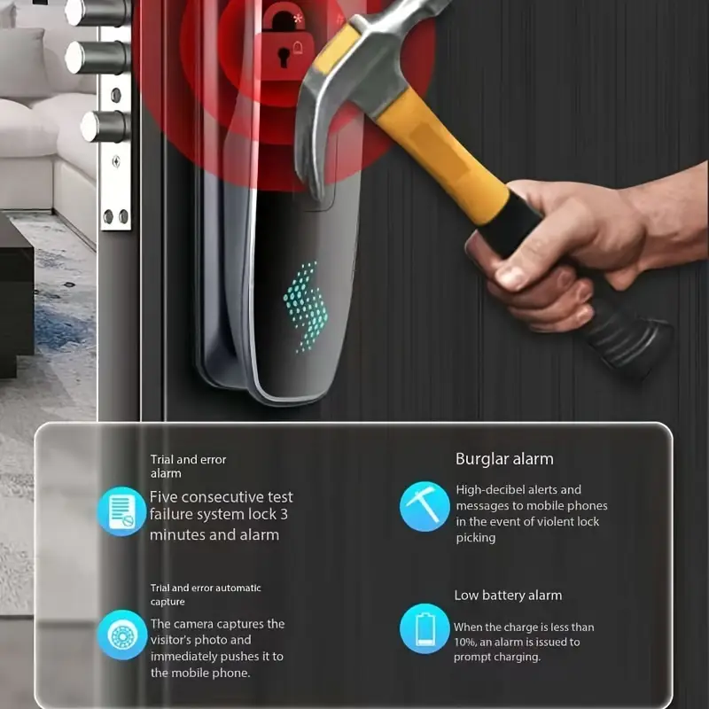 a set of intelligent 3d facial recognition fully automatic fingerprint lock home electronic door lock password details 3
