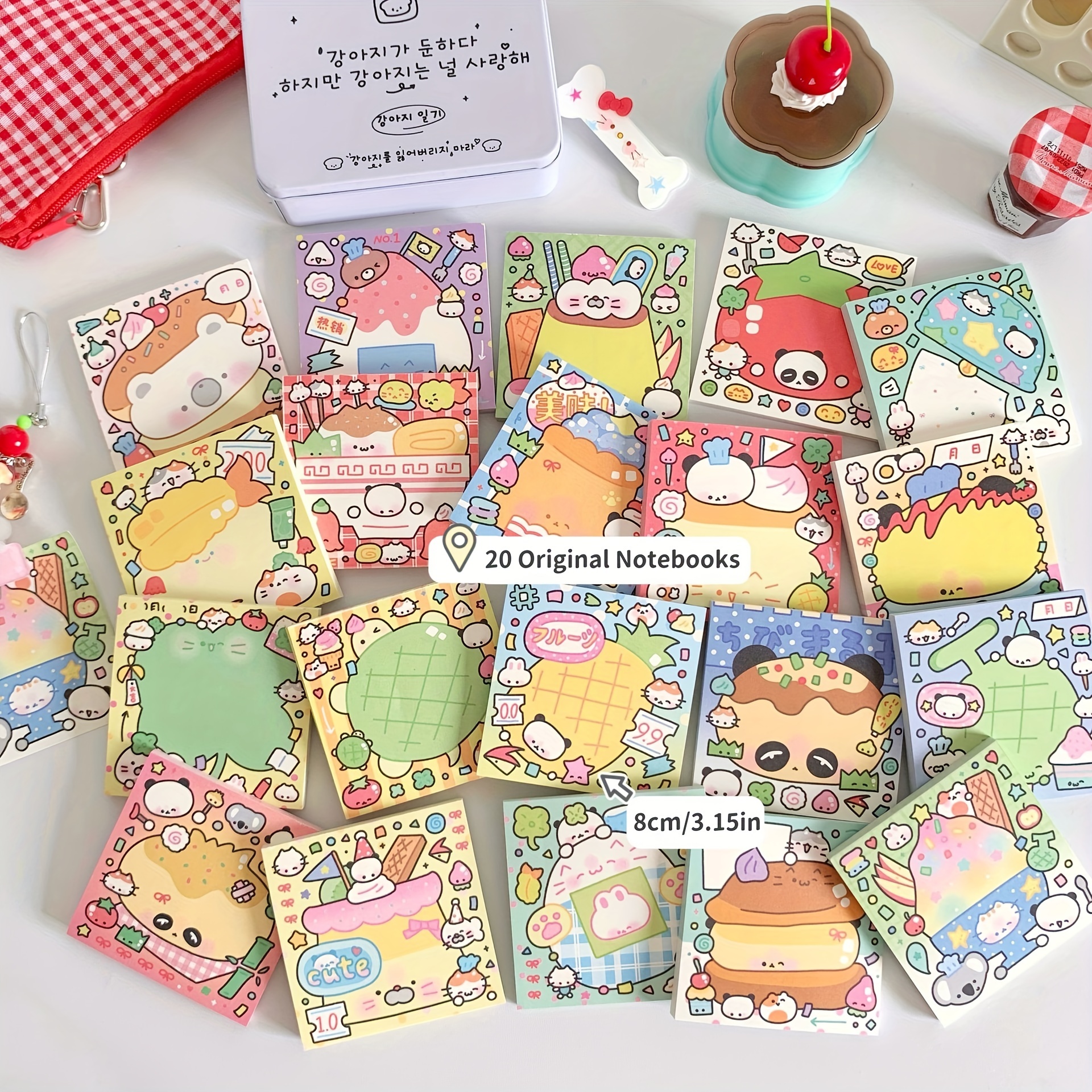 

300 Sheets/6pcs Original Cute 20 Styles Memo Pad Tearable Student Notes Good-looking Decorative Note Paper For