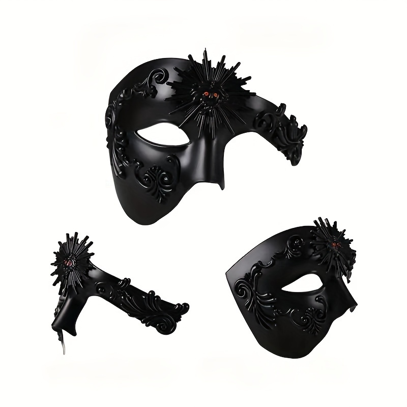 

1pc, Men's Half Face Phantom Vintage Design Masquerade Mask, High-end Plastic Material Mask That Makes You At Parties Or Dances, Suitable For Parties, And Dances