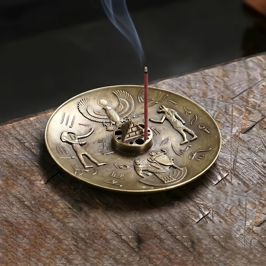 TEMU 1pc Vintage Distressed Incense Tray & Holder - Linear Base With Ash Catcher Suitable For Zen Meditation Altars, Shelves, Tabletop - Indoor For