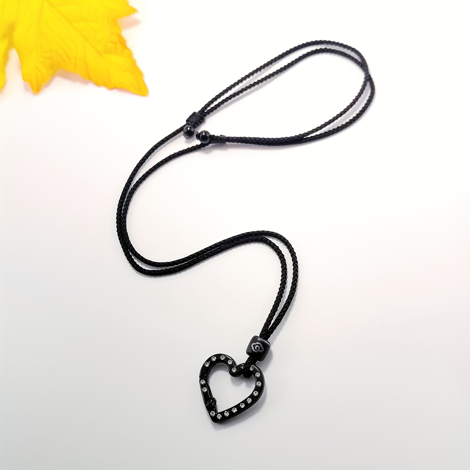 TEMU Lanière de lunettes portable unisexe avec boucle de ressort, strass et cœur minimaliste