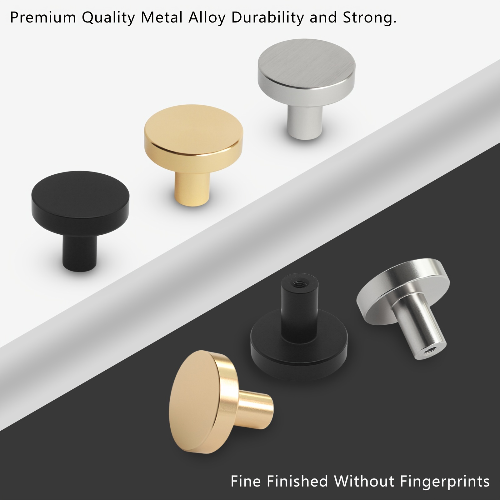 6 pack 10 pack matte black cabinet knobs rods golden - Temu