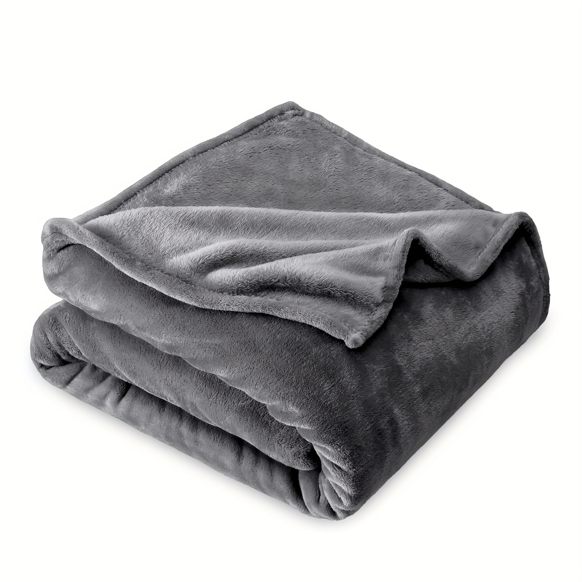 

1pcs Fleece Throw Blanket For Couch Grey - Lightweight Plush Fuzzy Blankets And Throws For Sofa Bedding