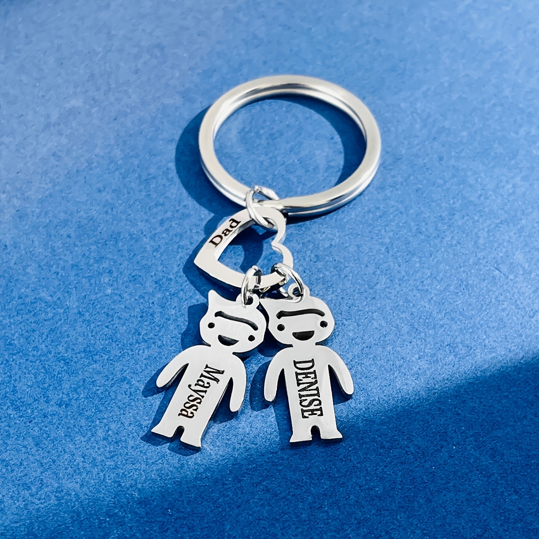 TEMU Custom Keychain For Family, Engraved With Names & 'dad', 's Keyring For Father's Day