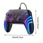 controlador de juego con cable compatible para ps4/ 360/pc con iluminación rgb