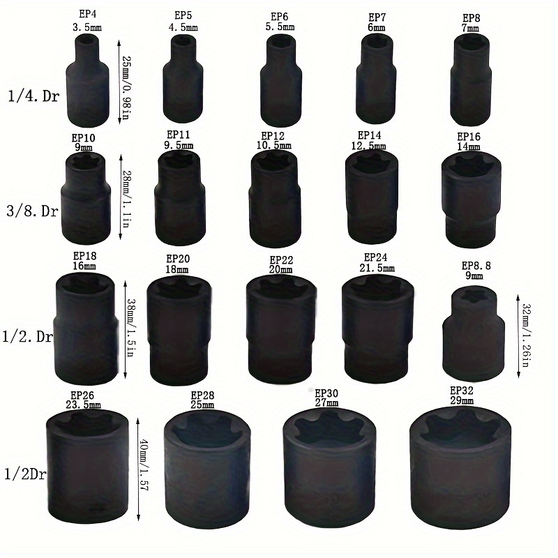 External Torx Plus Socket Set 6 Point Ep Socket Ep4 Ep32 Dr - Temu