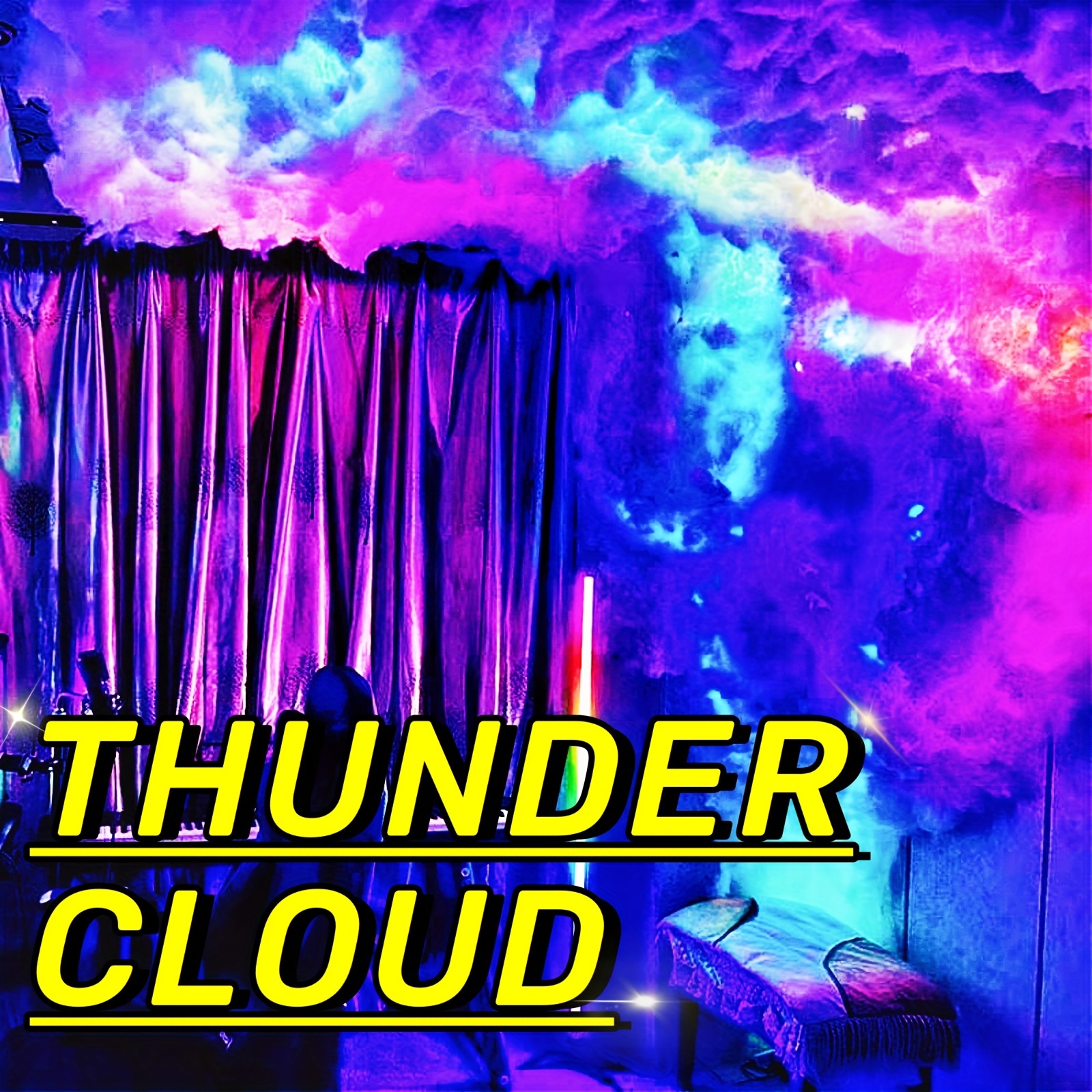 

3d Thunder Cloud Light, Cloud Music Synchronized Multi-color Changing Lights, Atmospheric Diy Creative Thundercloud Wall Lights, Bedroom Game Room Parties (19.68ft) Eid Al-adha Mubarak