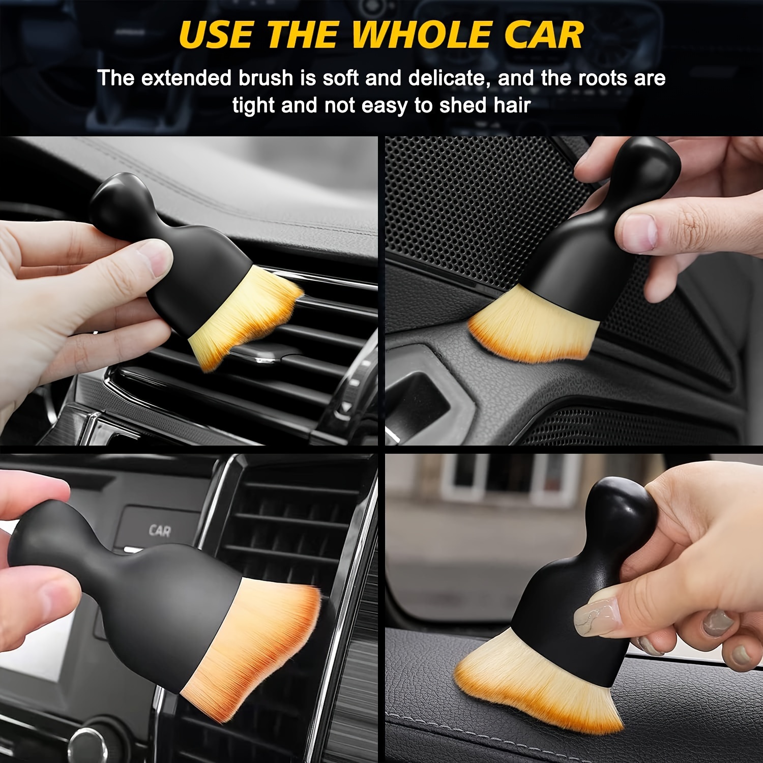 1pc Car Crevice Dusting Brush, Car Interior Short Lint Cleaning Brush, Car Cleaning Air Conditioning Vent Cleaning Brush, Clean Your Car's Interior With This Soft Brush And Shell Car Crevice Dusting Tool For Restaurant