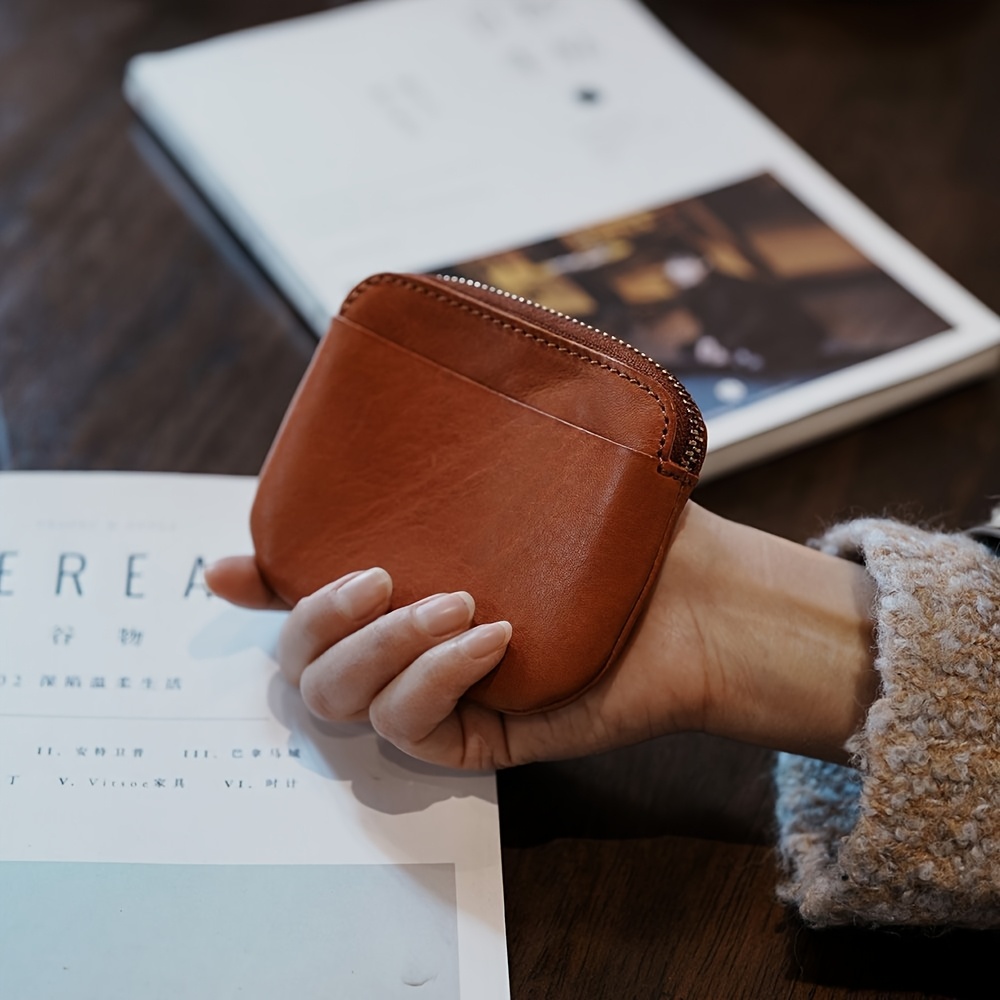 TEMU Vintage Niche Portable Ultra-thin Lipstick Bag Card Holder Clutch Mini Coin Purse Organizer Pouch