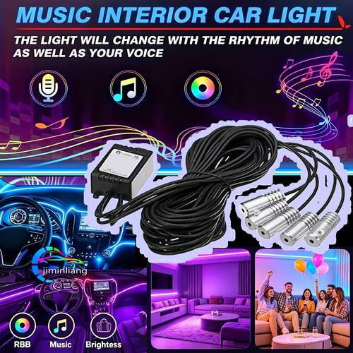car features led interior lighting strips a 5 in 1 rgb multi color model along with a fiber optic ambient lighting kit and led lighting strips no batteries required