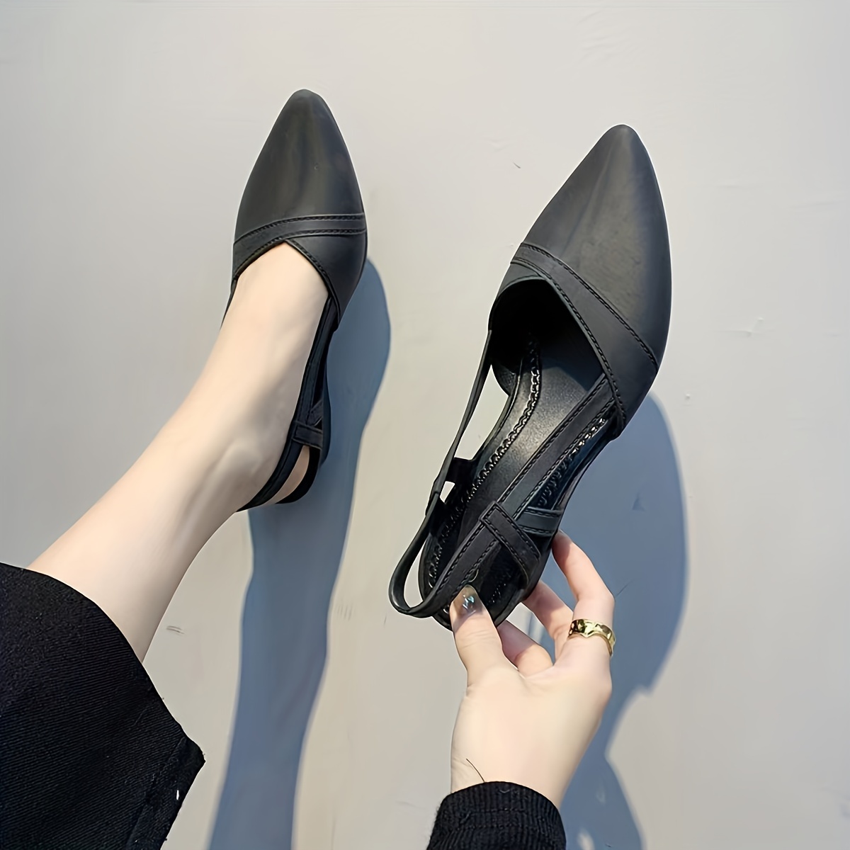 chaussures de travail en   coréen décontracté pour femmes, chaussures à semelle souple jelly, talons compensés antidérapants tendance pour lextérieur, chaussures basses à semelle épaisse pour femmes, chaussures pour femmes Détails du produit 4