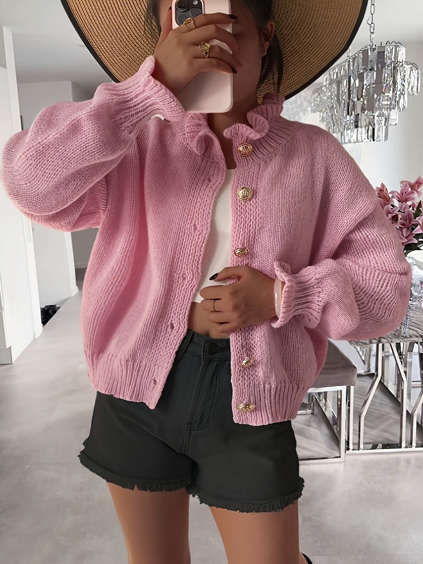 Cardigan Outfit Fluffy Crop Top Sweater Women's Y2K Retro Crop