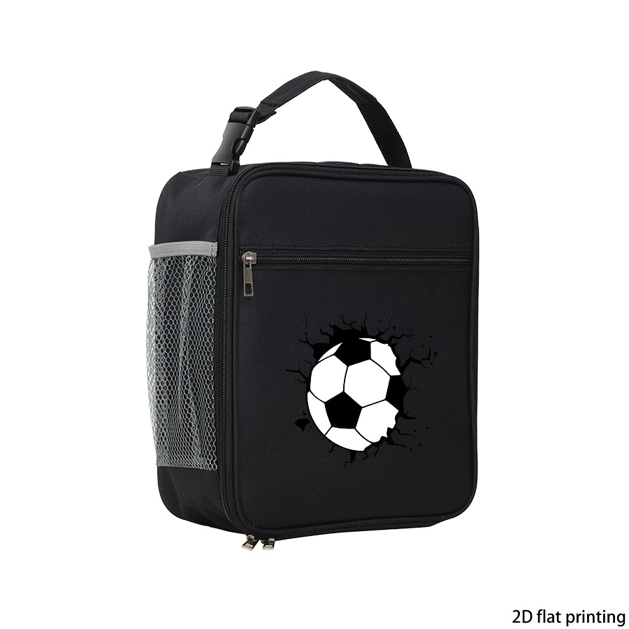 TEMU Football Theme Printed Large Capacity Handbag Suitable For Office, Travel & - Lightweight Portable Bag With Soccer Pattern, & Handwashable, For