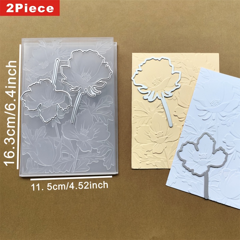 E-shop Neue Produkte verfügbar, Exquisites 2-teiliges Set. 3D-geprägter Ordner, "Lotusblatt - Lotus", kombiniert mit Metall-Stanzformen, für