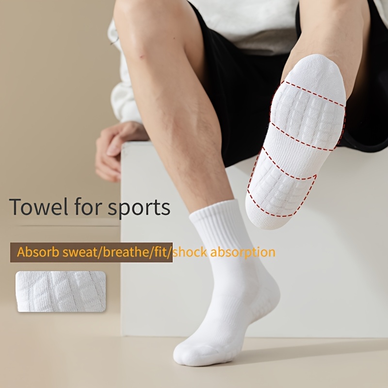 

5 Pairs Of Socks In A Pack, Men's And Women', Mid-to-high Top, Towel Bottom, Sports Socks, Autumn And Winter, Anti-odor, Thickened, Long Tube, , Winter Models, Men's Models