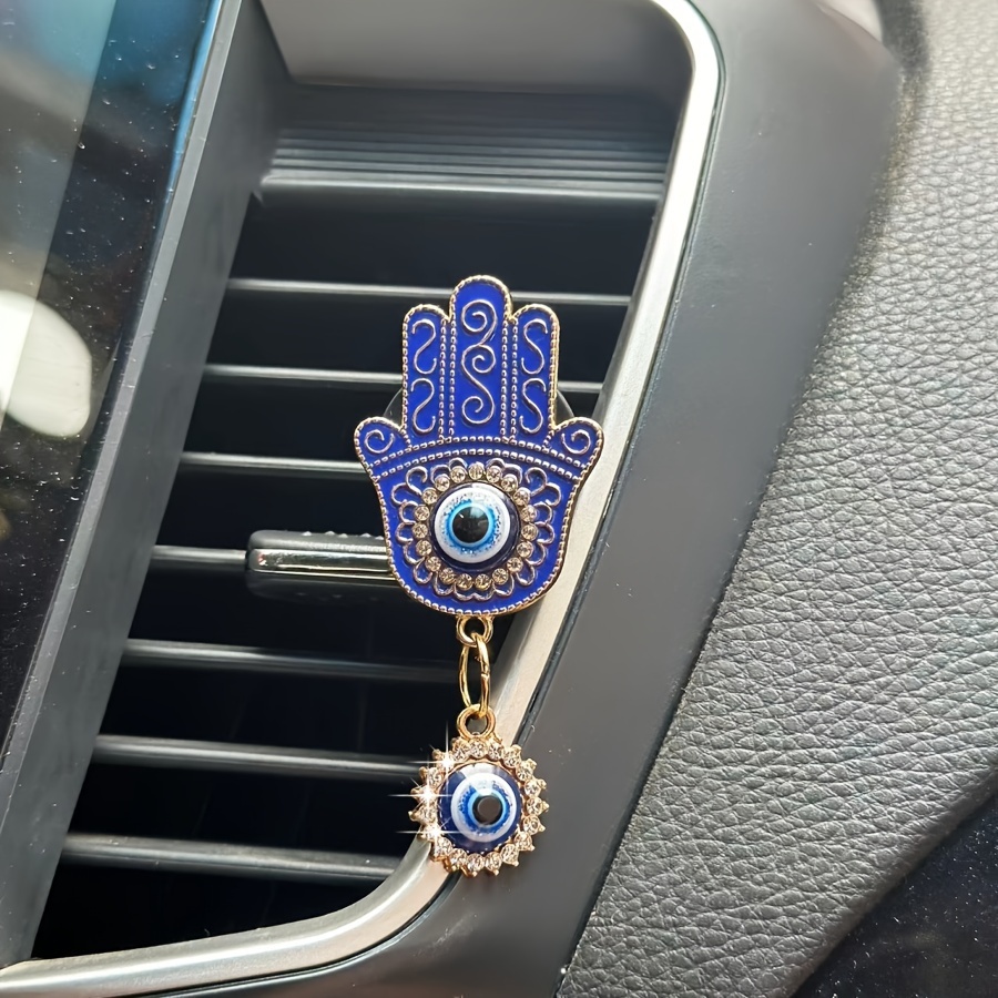 

1pc Evil Eye Car Clip, Decorative Hand With Eye Charm, Abs Resin Interior Accessory Compatible With Multiple Models