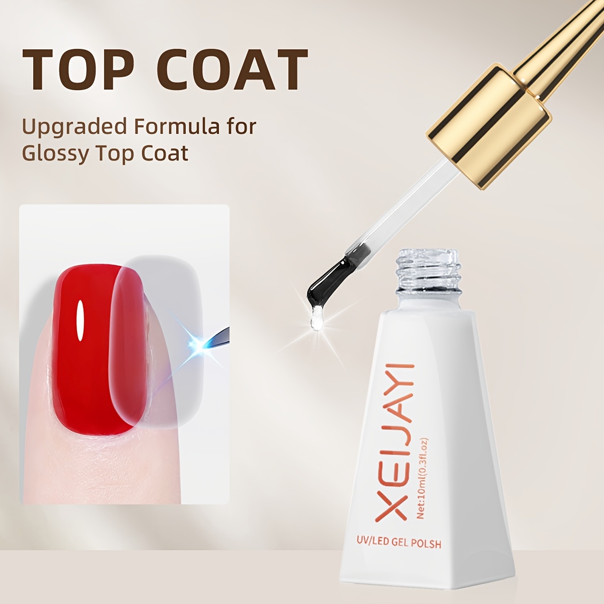 Image of Xeijayi No-wipe Diamond Gel - Long-lasting Glossy Effect Soakable Led Nail Lamp Gel Base Coat Nail Art Design Gift