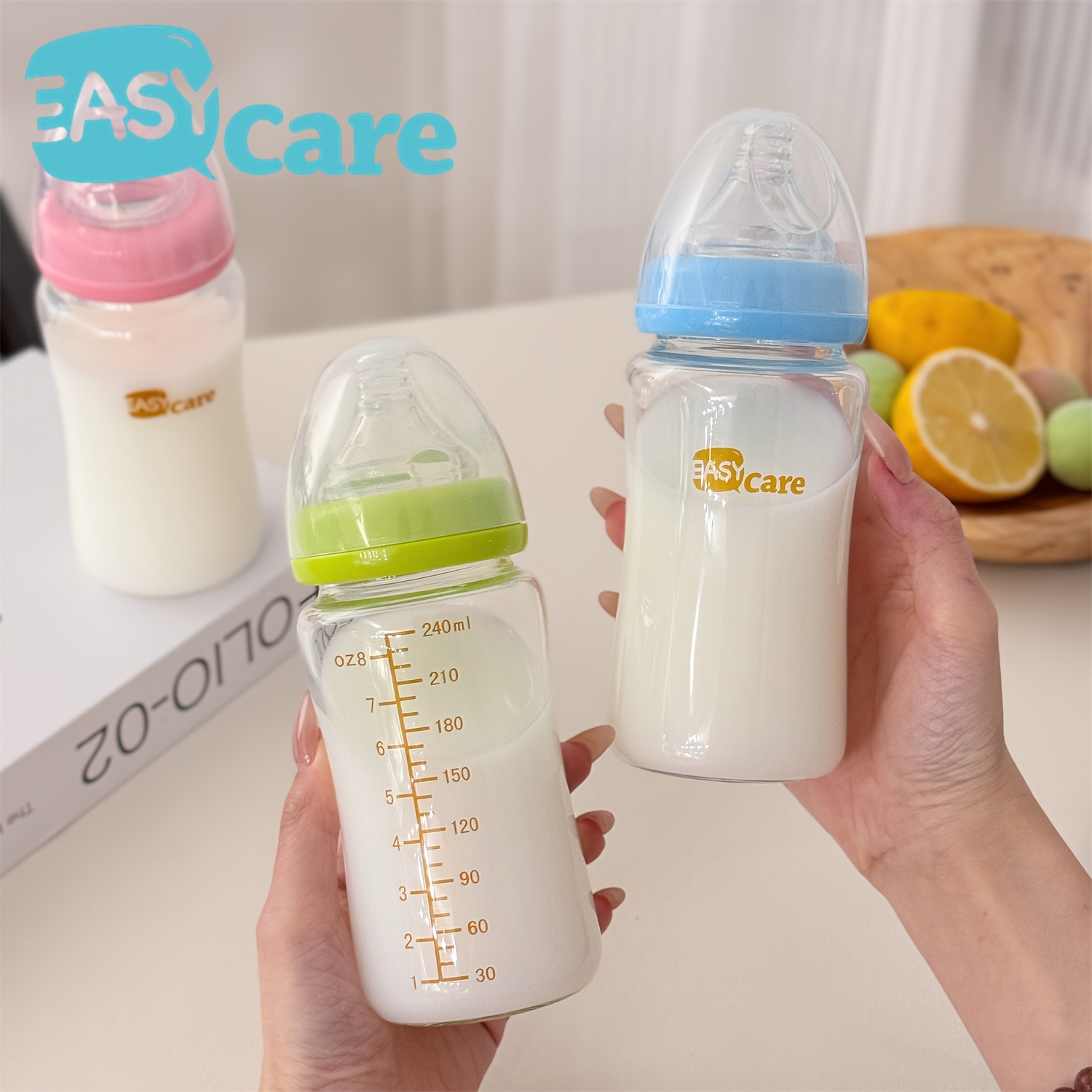 

Easycare Glass Milk Bottle For 1-3 Months Weaned Infants And Imitation Breast Milk 240ml, As , Chrismas Gift