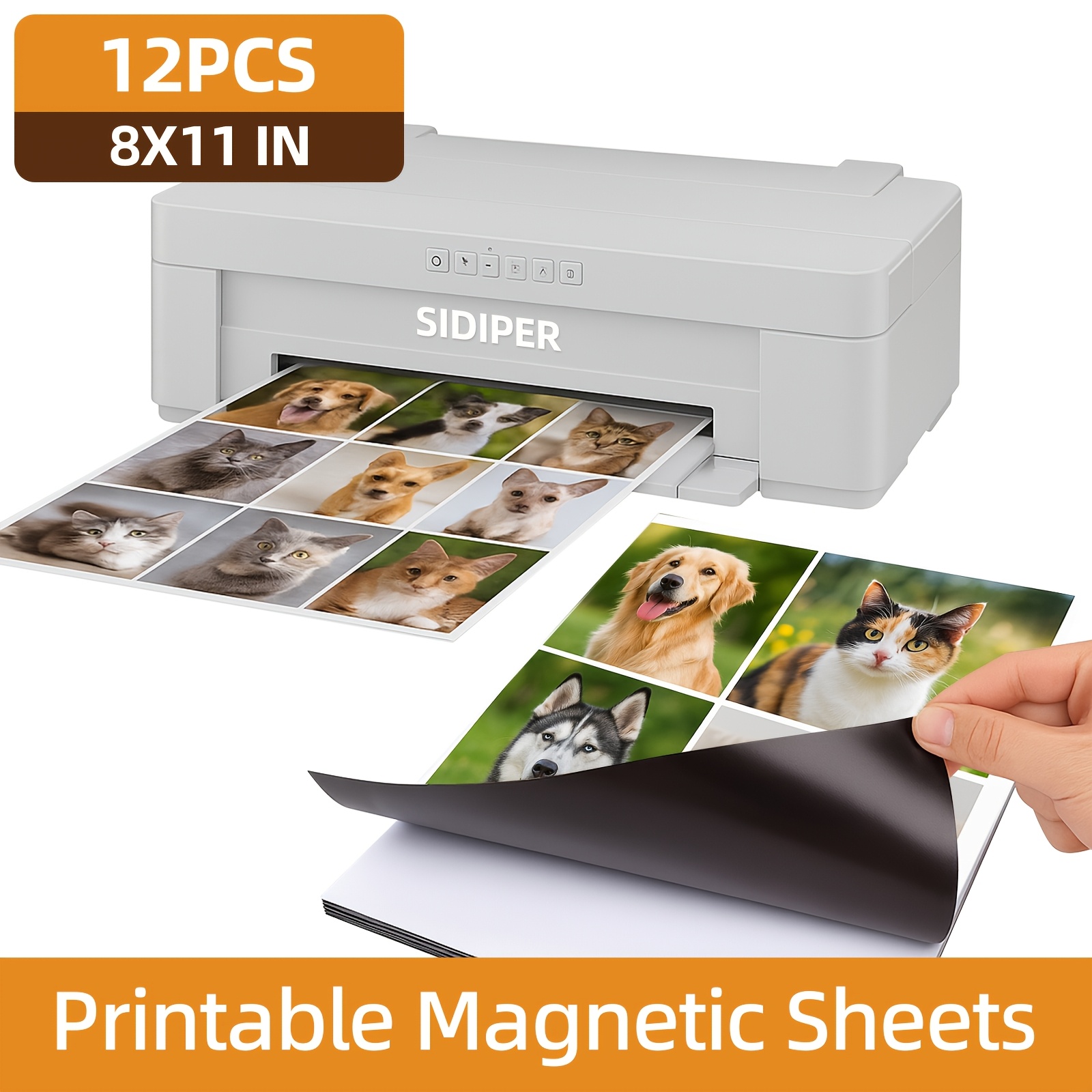 TEMU Printable Magnetic Sheets 6/12/22pcs Letter Size For Photo Printing, Fridge Display, Boards, Classroom Marking, Labels & Home Use