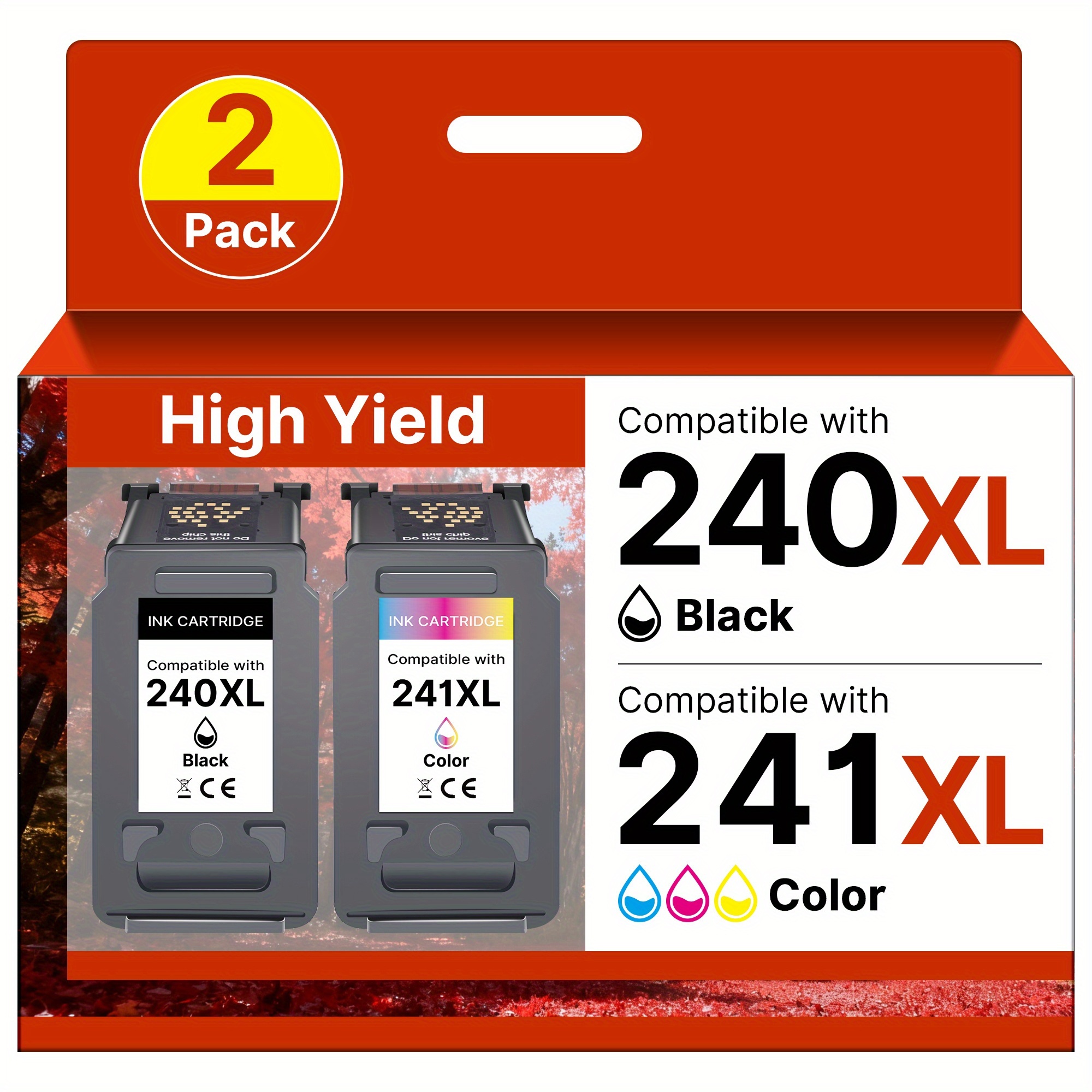 TEMU Lot de 2 cartouches d'encre de remplacement pour Canon, pack combo pour MG3620 MG3600 TS5120 TS5100 MG3520 MG2120 MX452 MX532 MX472 MX512