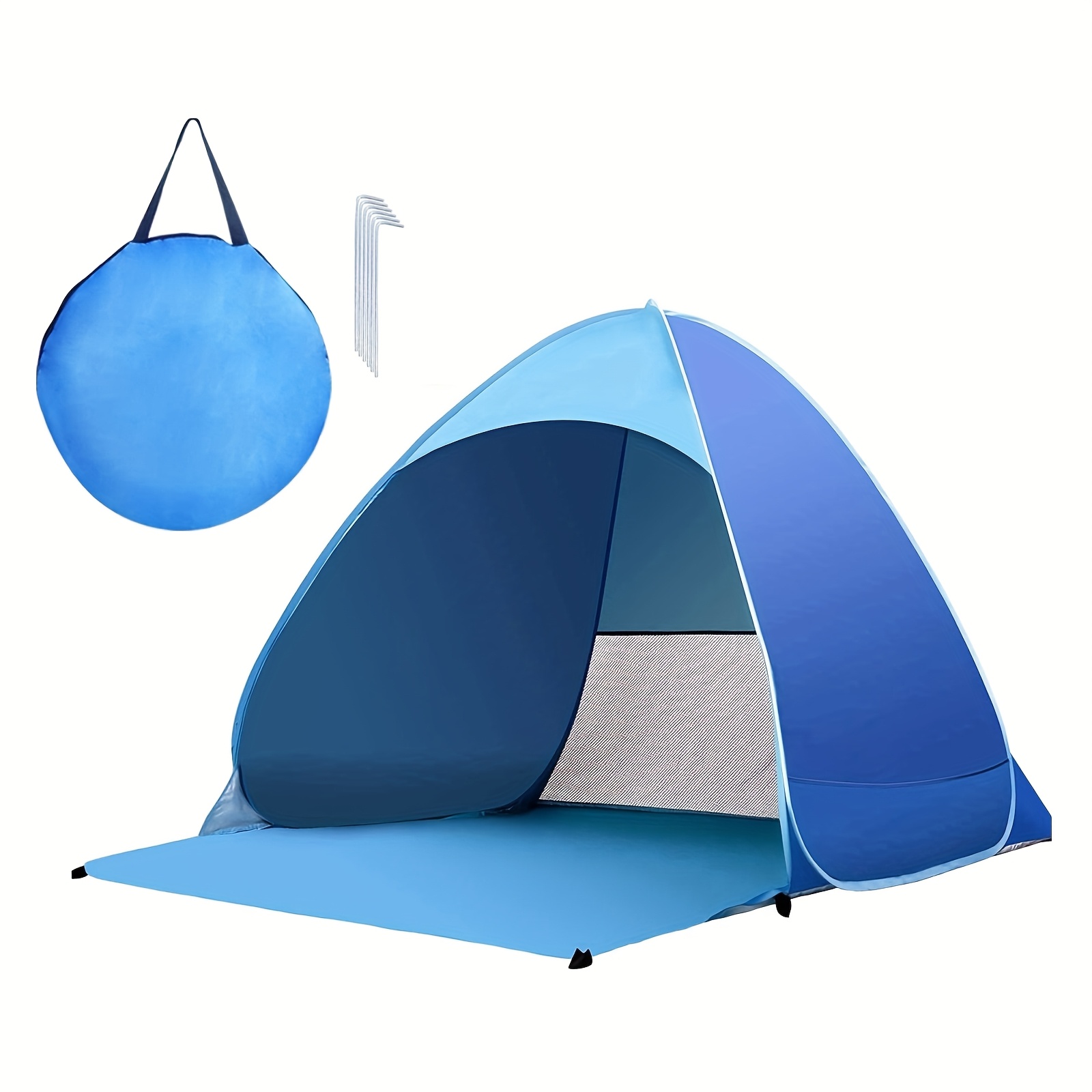 Lahek in vzdržljiv prenosni pop-up šotor za plažo z UPF 50+ UV zaščito! Vključuje 6 talnih koli. Popoln darilo za božič, noč čarovnic a