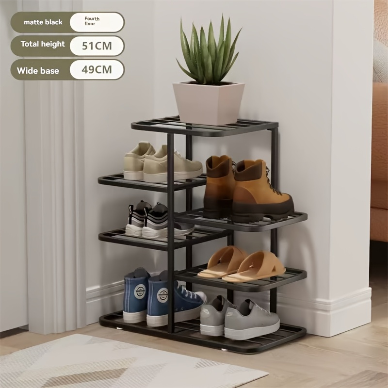 TEMU Household Large-capacity Staggered Shoe Rack, Minimalist Iron Art Storage Shelf For Small Apartments, Indoor & Entryway Organizer