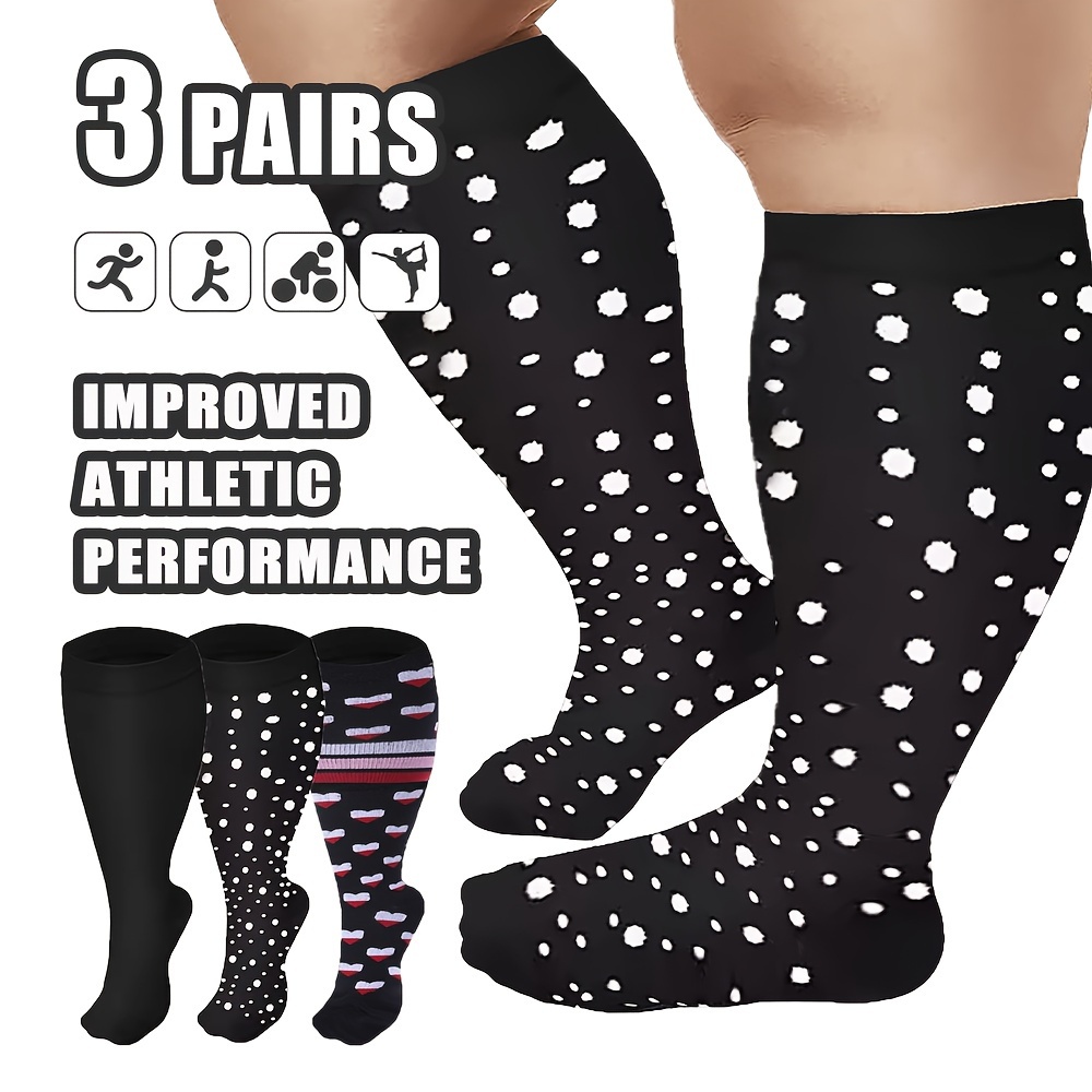 

1/3 Pairs Plus Size Men's Over The Calf Stockings Breathable Comfy Socks Casual Socks Sports Workout Compression Socks For Outdoor Fitness Exercises Basketball Football Running Hiking