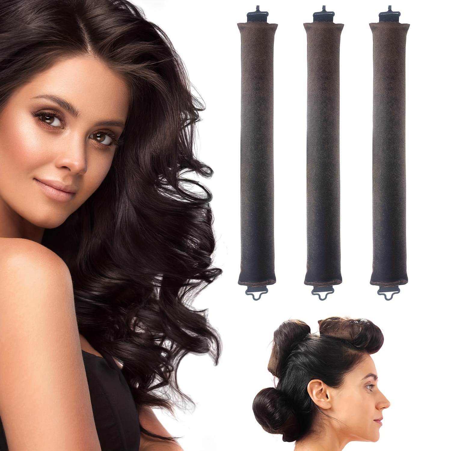 

3pcs/set No Heat Hair Curling Rod, Great For Making Waves And , Diy Hairdressing Styling Tools