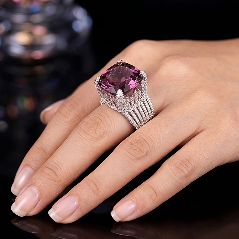 1pc light luxury heavy zirconia ladies engagement - Temu Qatar