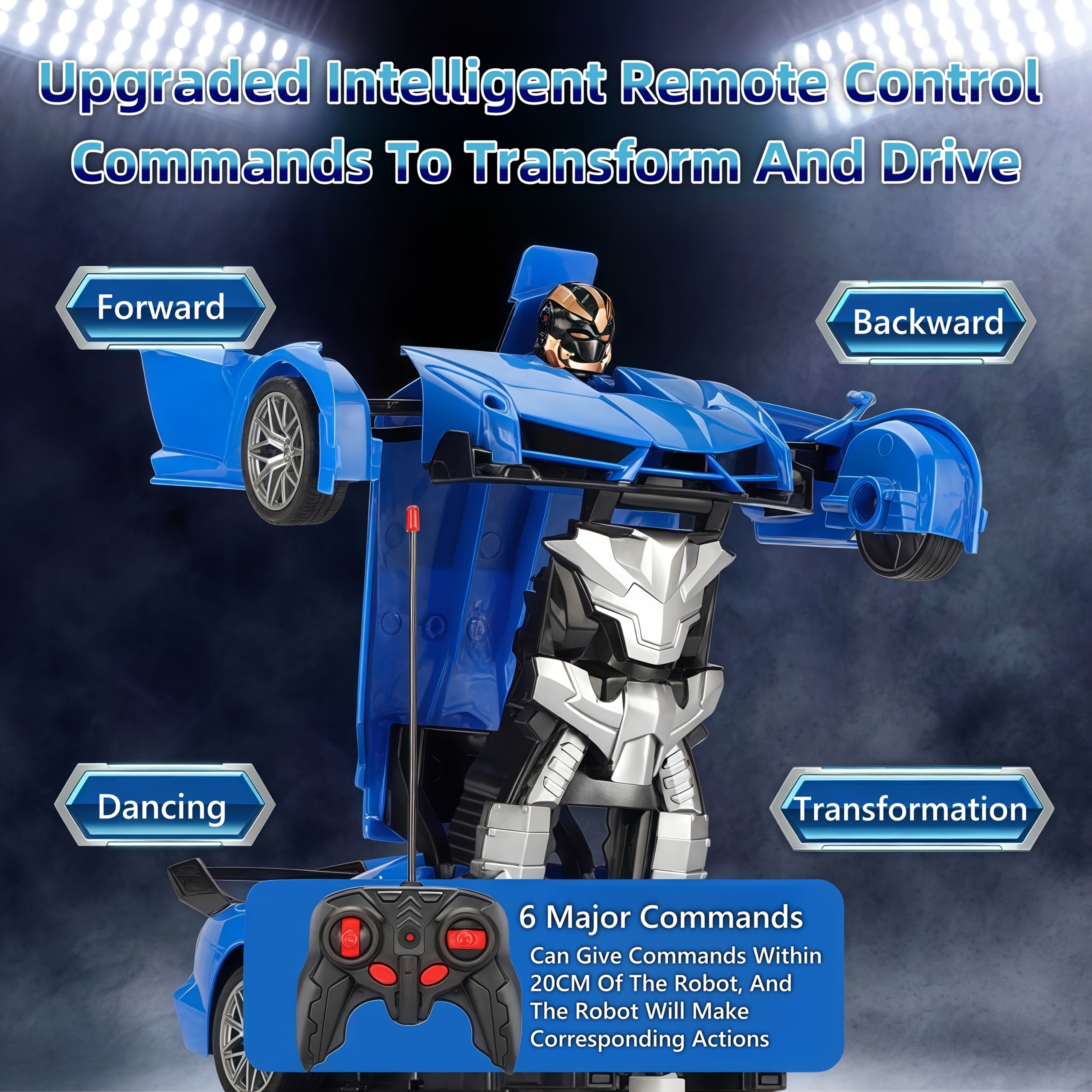 Transformer Car Robot, R/C Remote Control Car Toy, One-button Transformation, 1:18 Ratio, 360° Rotation Drift, Suitable for Toys, Gifts, Educational Toys for Children Over 3 Years Old