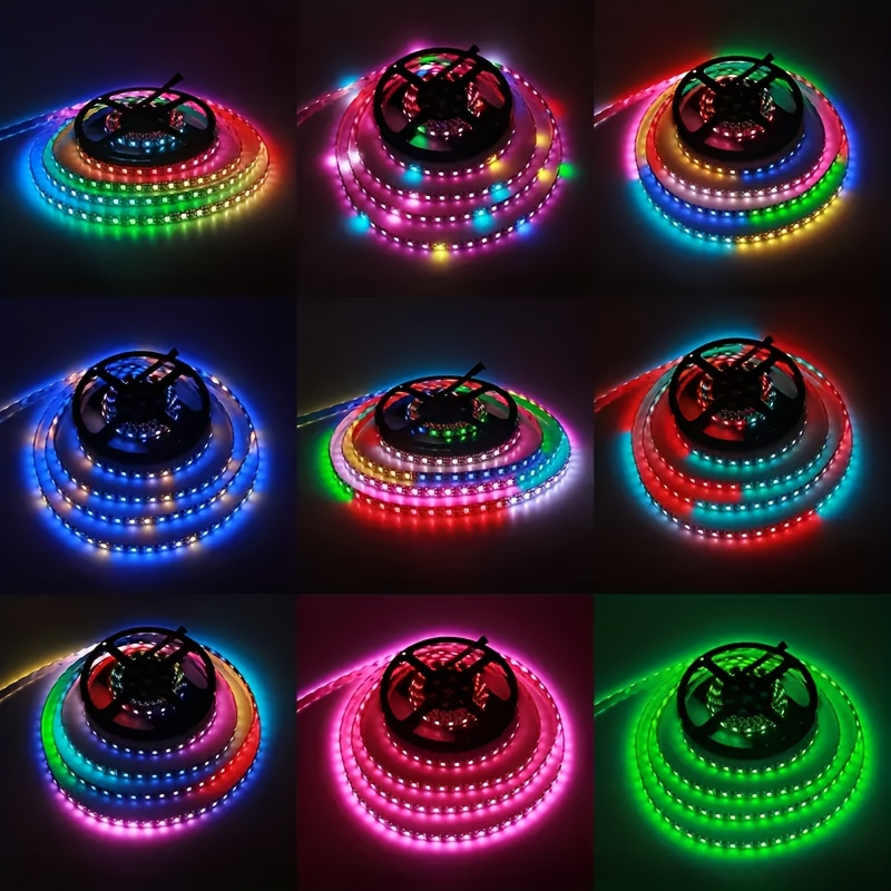 1бр RGB LED лента, захранвана от USB, управление чрез приложение, музикална синхронизация, таймер, регулируема яркост, многорежимно осветление за спалня, идеално за спалня, парти, Коледа, Хелоуин, подсветка на телевизор - неакумулаторна батерия за бутони